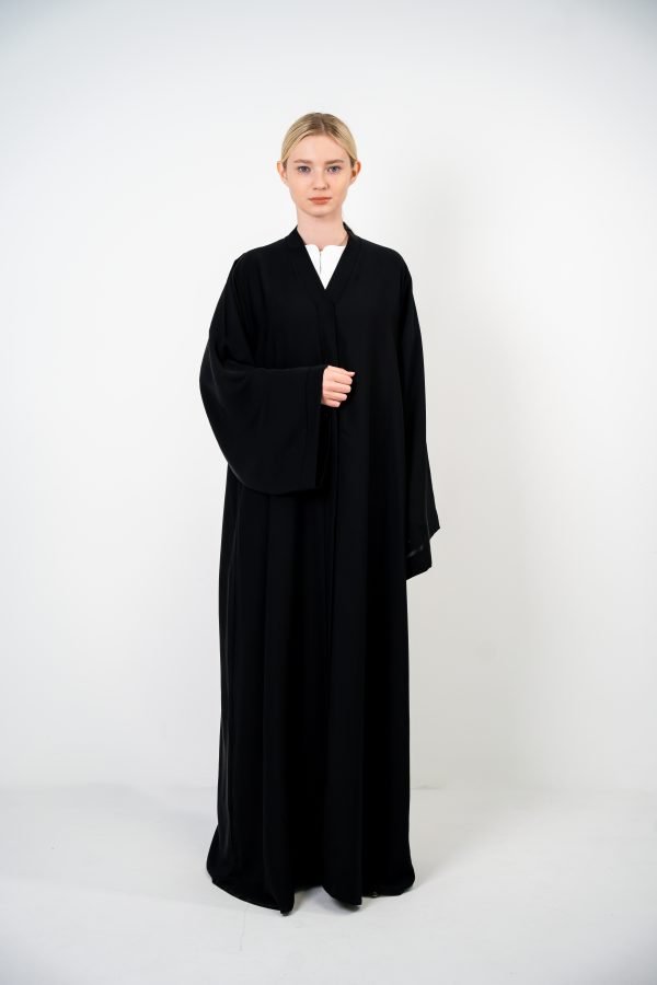 Black Abaya with Statement Collar