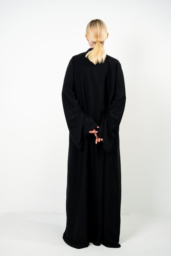 Black Abaya with Statement Collar - Image 2