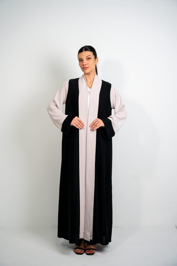 Black & Beige Two-Tone Abaya